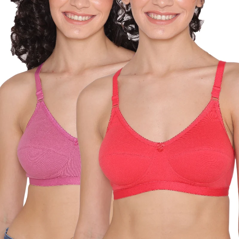 Women's Non Padded Non-Wired Regular Bra-RIO Combo of 2 Trendy Lace Bra