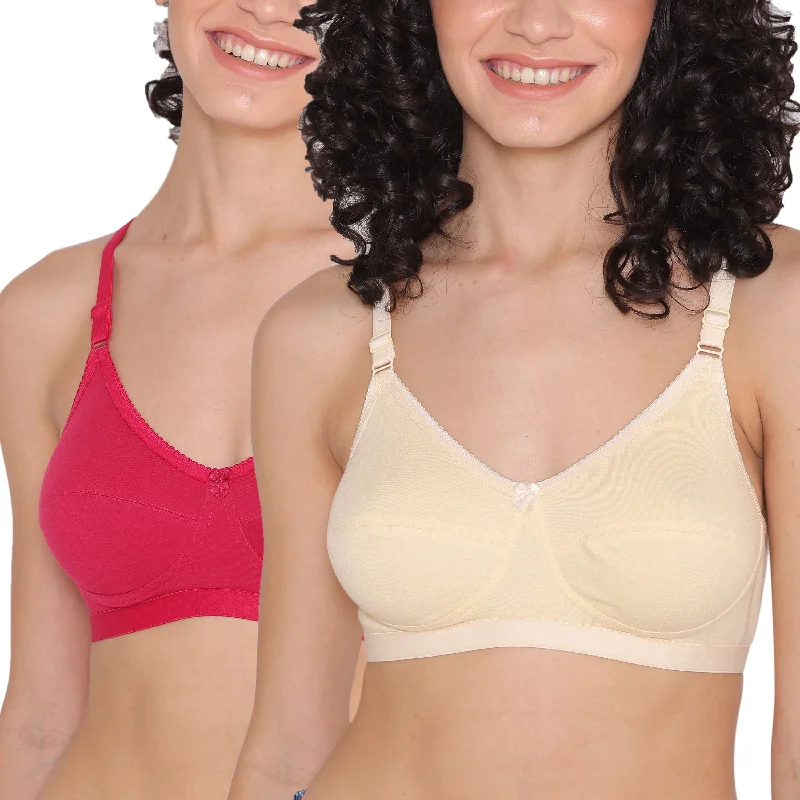 Women's Non Padded Non-Wired Regular Bra-RIO Combo of 2 Strapless Support Bra