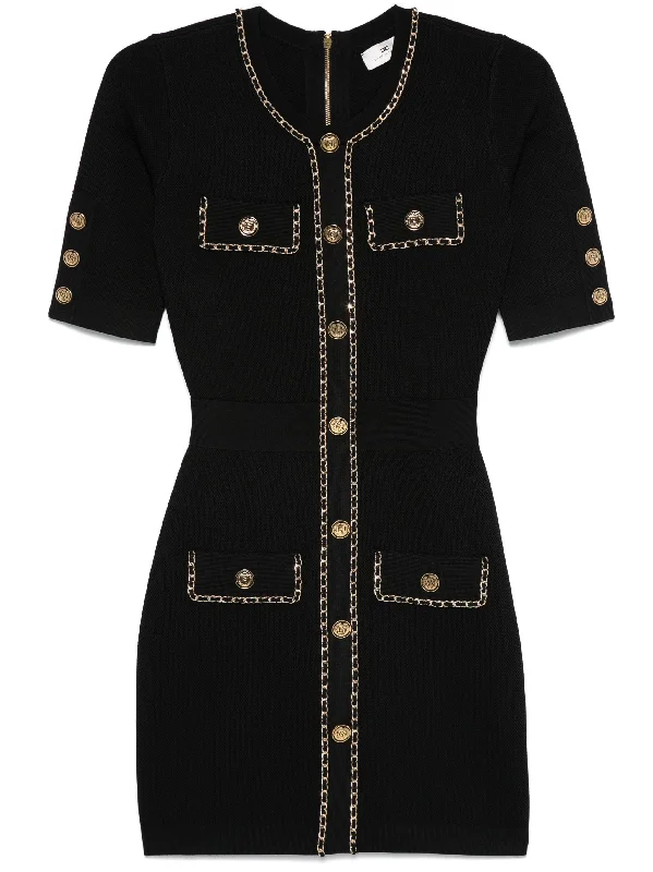 chain-detail mini dress Cozy Knitted Mini Dress