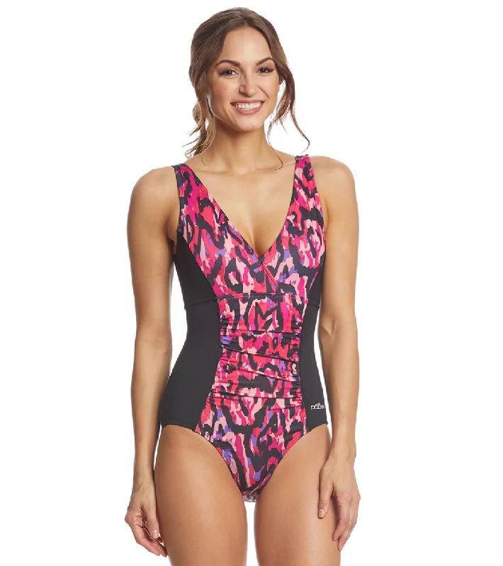 Dolfin Aquashape Women's Ikat Shirred One Piece Swimsuit Ikat Summer Ready Swimsuit