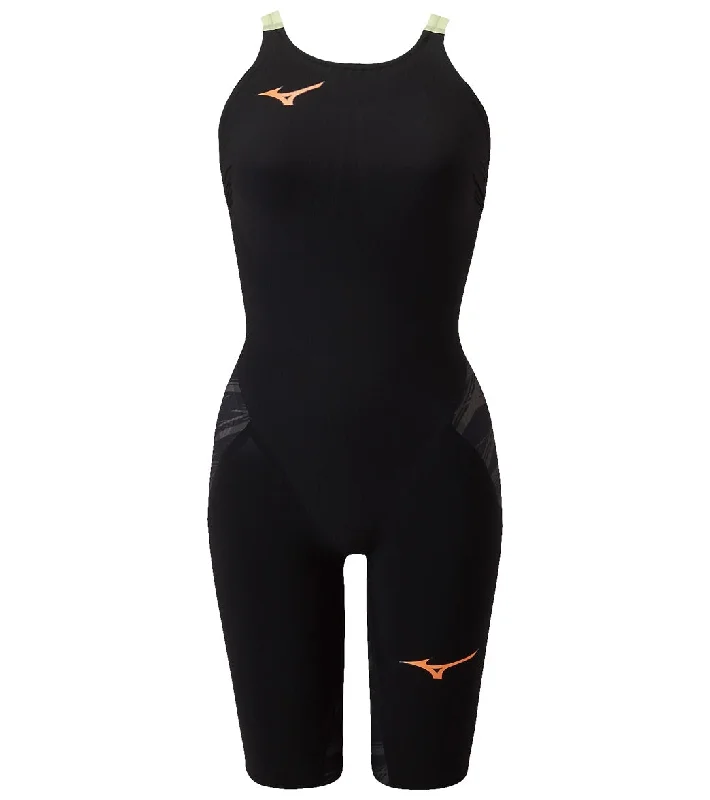 Mizuno Women's GX-Sonic V Multi Racer Tech Suit Swimsuit Black/Grey Quick-Dry Swimsuit