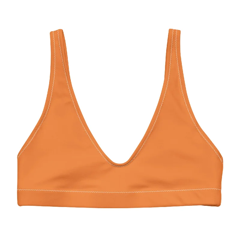 Orange Halter Swimsuit Top Sporty Swim Shorts