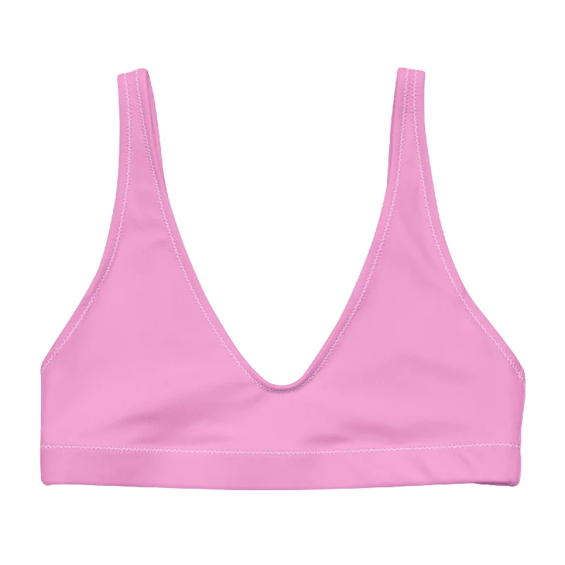 Pink Halter Swimsuit Top Quick-Dry Tankini