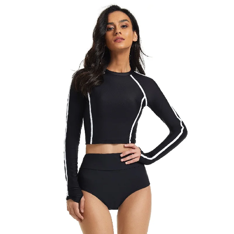 Sexy Long Sleeves Women Diving Swimsuits Surfing Suits Sexy Two-Piece Set