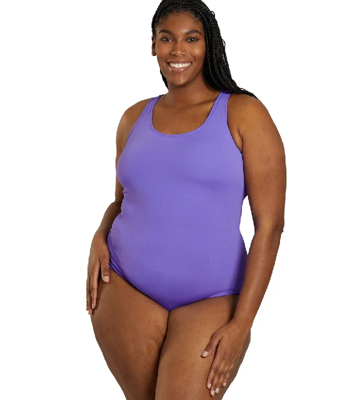 Sporti Plus Size HydroLast Chlorine Resistant Moderate Scoop Back One Piece Swimsuit Penelope Quick-Dry Tankini