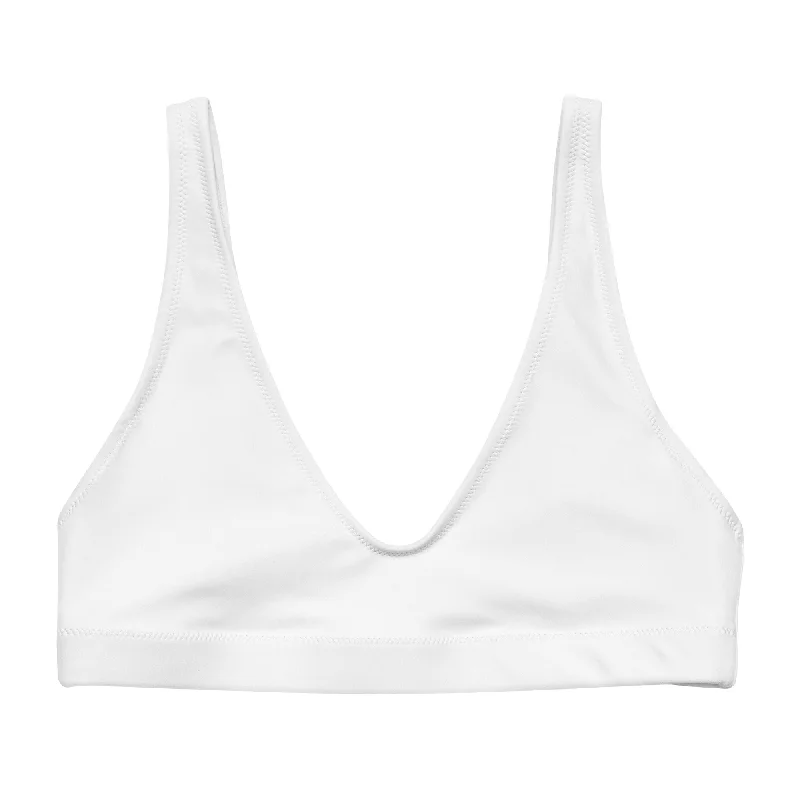 White Halter Swimsuit Top Solid Color Swimsuit