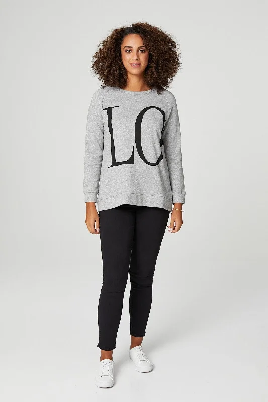 Love Print Oversized Sweatshirt Oversized Hoodie Comfort Casual