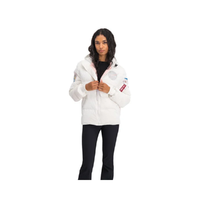 Alpha 128007 Ma-1 Hooded Puffer White Hoodie Sweatshirt Pullover