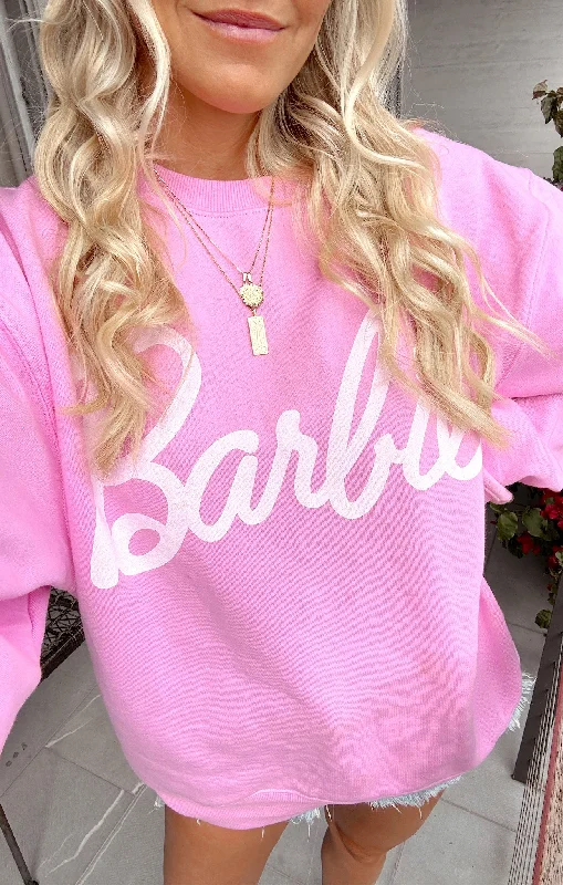 Barbie™ Sweatshirt ~ Barbie™ Pink Hoodie with Color Block Contrast Stylish