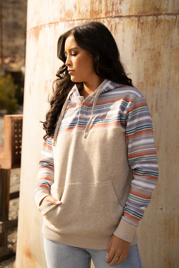 Hooey Jimmey Tan/Serape Hoody Hoodie with Half-Zip Sporty Casual