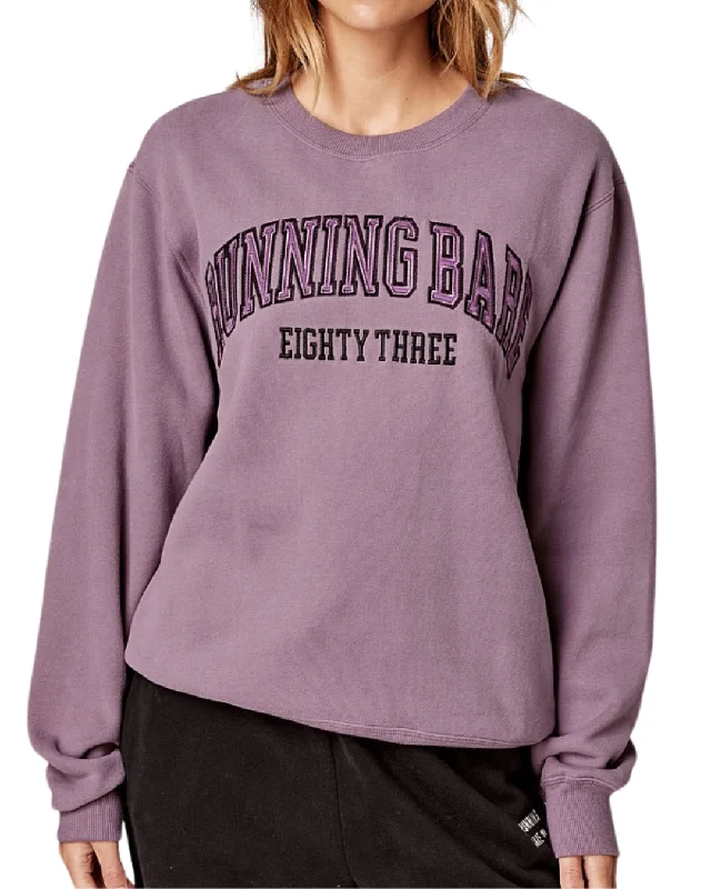 Running Bare Legacy 2.0 Crew Sweatshirt | Tyrian Hoodie with Tied Waist Feminine Flattering