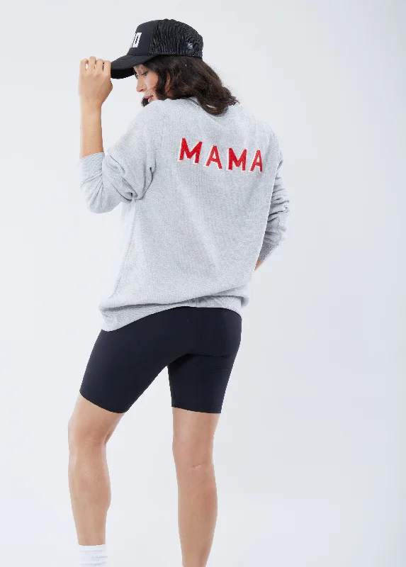 Mama Maternity Soft Knit Sweatshirt Gray Hoodie with Mesh Breathable Sporty