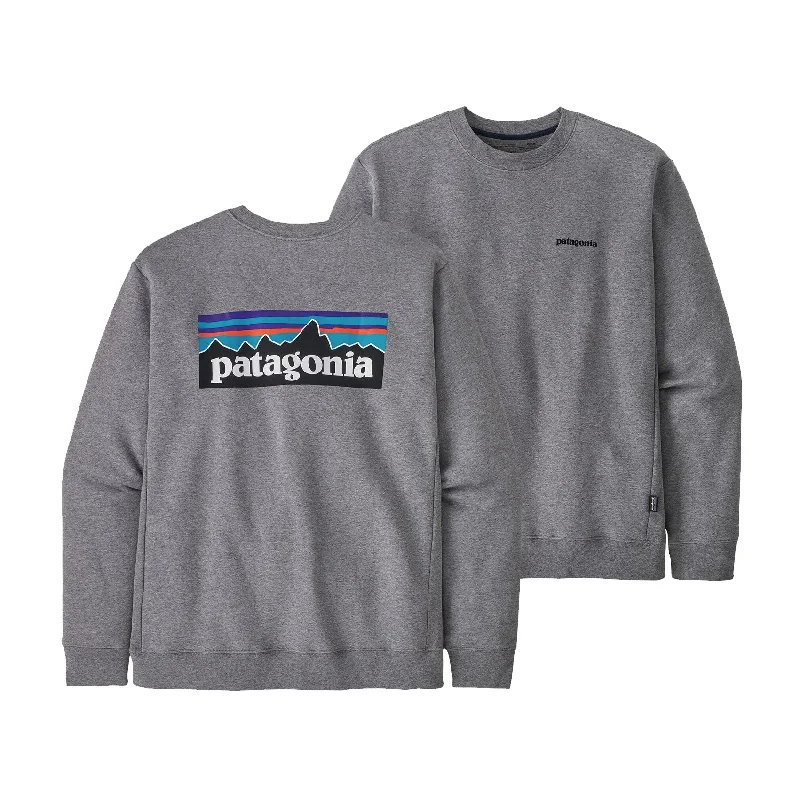 Mens Patagonia P-6 Logo Uprisal Crew Sweatshirt Hoodie with Color Block Contrast Stylish