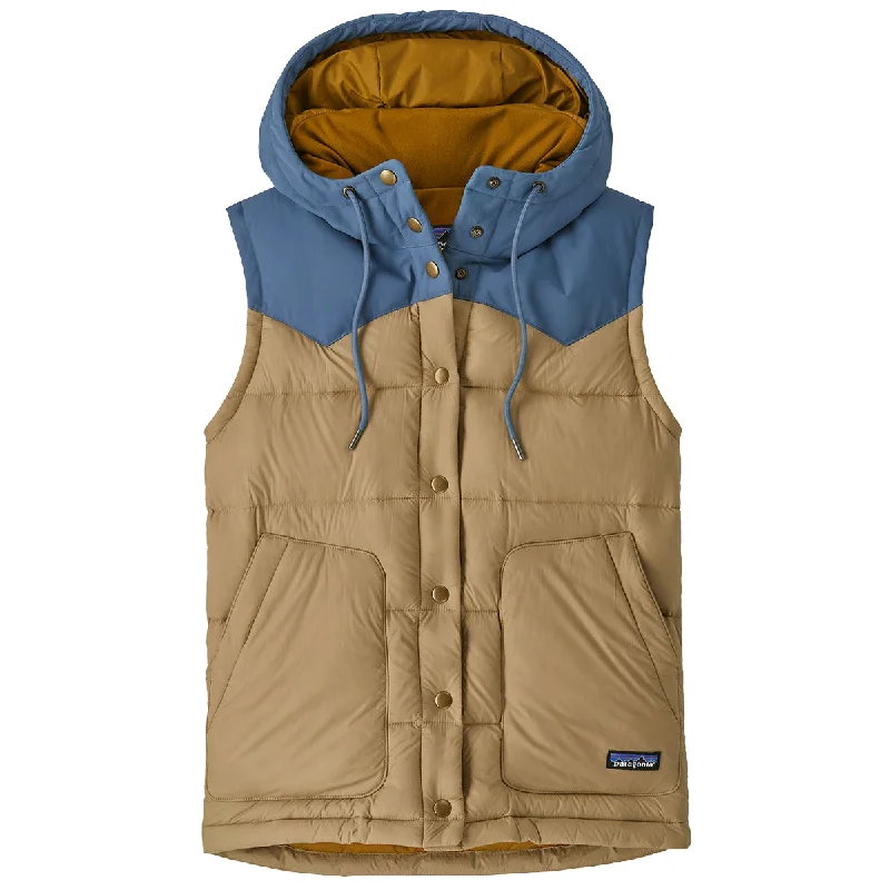 Patagonia Women's Bivy Down Hooded Vest Hoodie with Half-Zip Sporty Casual