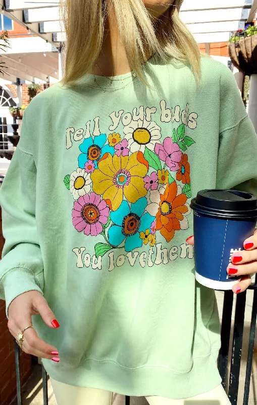 Stanley Sweatshirt ~ Flower Market Graphic Hoodie with Illustration Artistic Creative