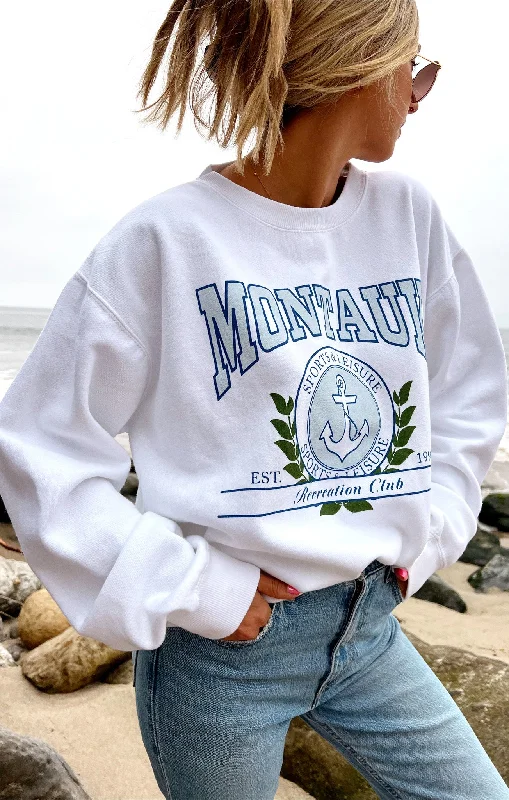 Stanley Sweatshirt ~ Montauk Graphic Hoodie with Hem Fringe Bohemian Relaxed