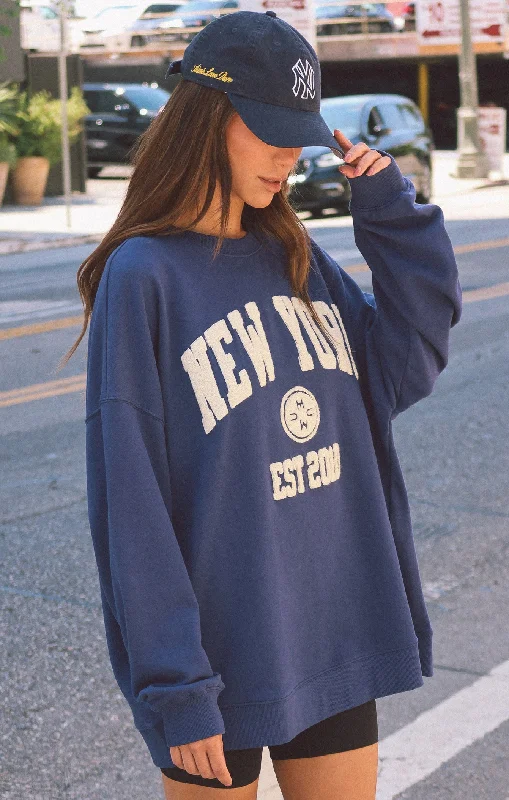 Steve Sweatshirt ~ New York Graphic Hoodie with Hem Patch Decorative Personalized