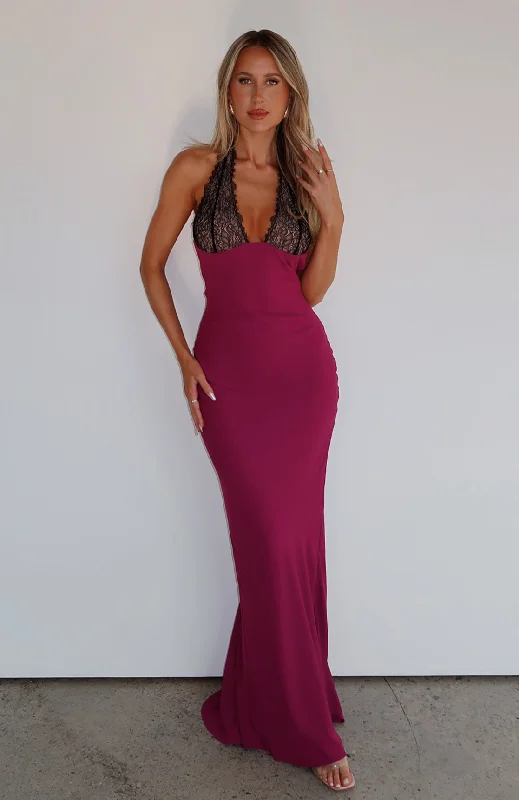 Beyond The Stars Maxi Dress Plum Comfortable Casual Maxi Dress