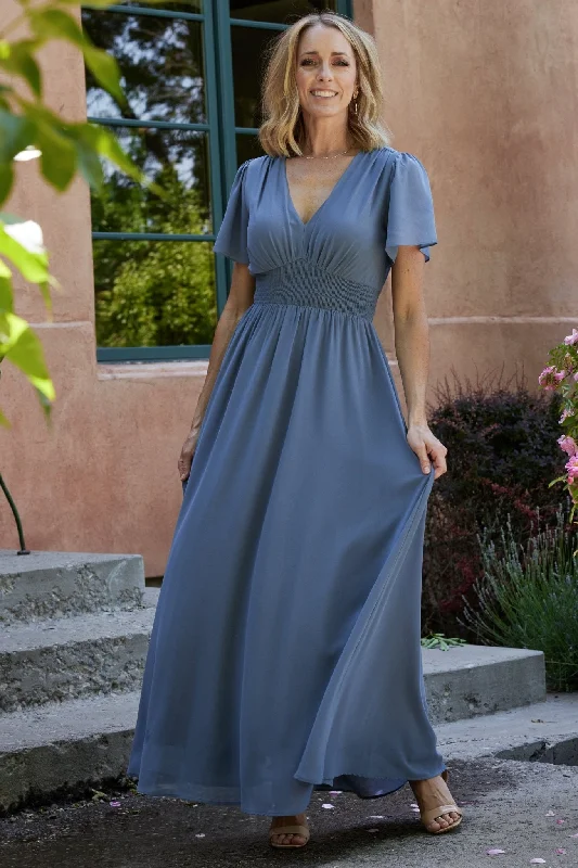 Birdie Maxi Dress | Whisper Blue Comfortable Plunging Neckline Maxi Dress