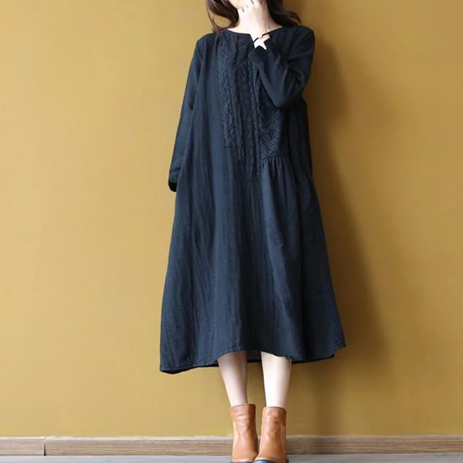 Black Linen Dress Plus Size O Neck Cotton Maxi Dress Elegant Hollow Out Caftans Cozy Spaghetti Strap Maxi Dress