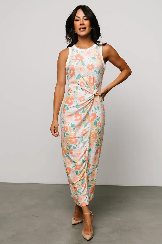 Fresno Tank Maxi Dress | Multi Floral Fashionable Sheer Maxi Dress