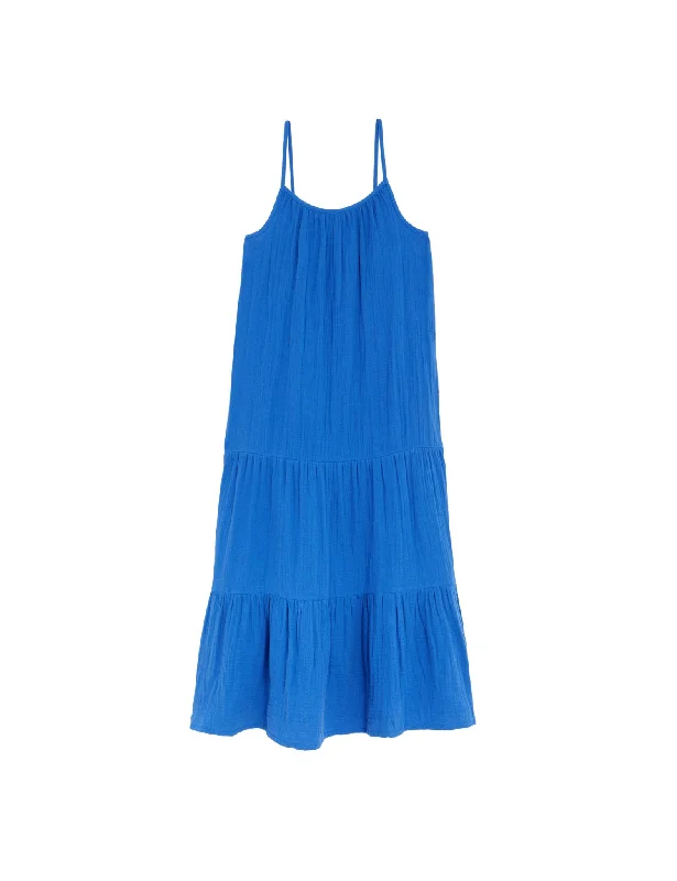 Pure Cotton Tiered Maxi Dress Elegant Maxi Dress with Ruffles