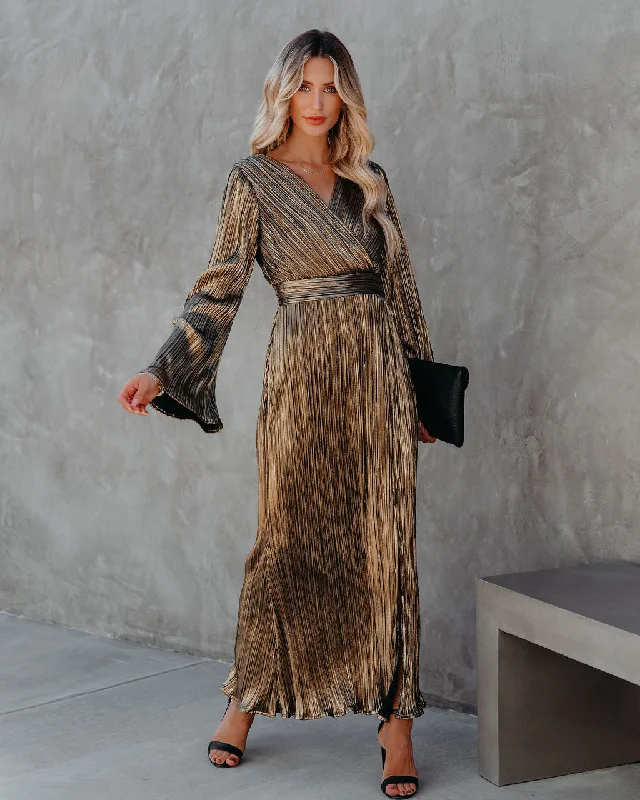 These Are The Golden Days Maxi Dress - FINAL SALE Cozy Cold-Shoulder Maxi Dress