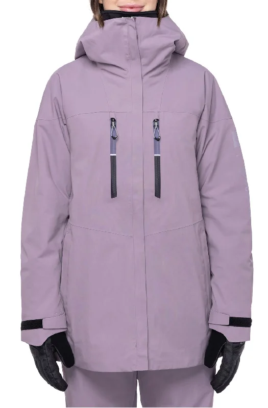 686 Gore-Tex Skyline Shell Jacket Womens Dusty Orchid Stand-Up Collar Roll-Neck Collar Turtle Neck