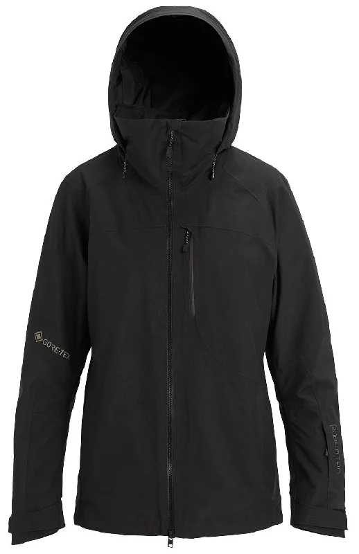 Burton [AK] Embark GORE-TEX Jacket Womens Black Stand-Up Collar Roll-Neck Collar Turtle Neck