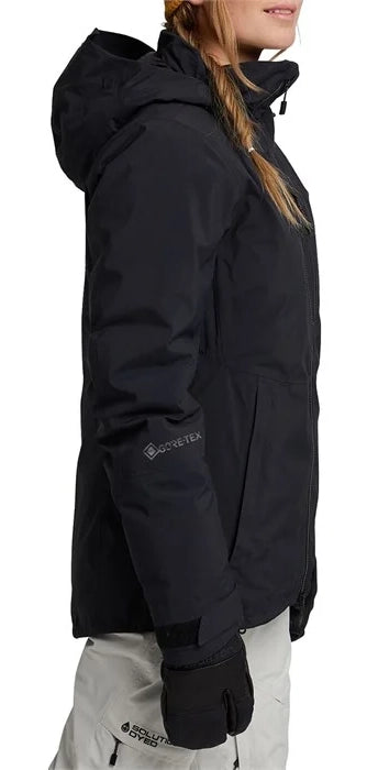 Burton [AK] Flare GORE-TEX Womens Down Jacket Black Stand-Up Collar Roll-Neck Collar Turtle Neck