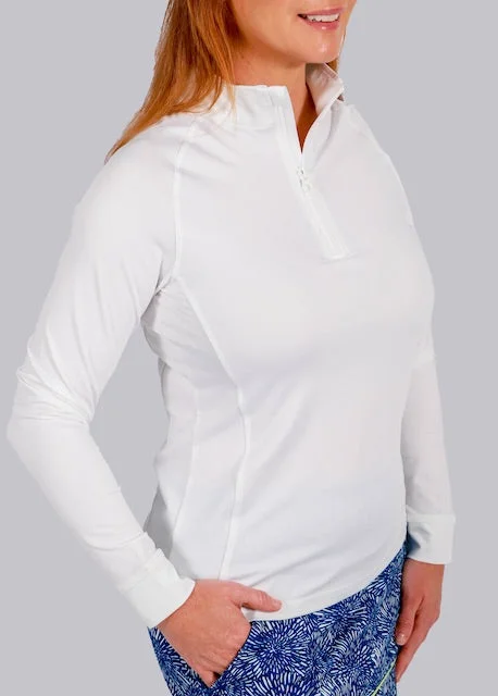 Par Play Quarter Zip Golf Jacket - White Anorak Shell Jacket Lightweight Jacket