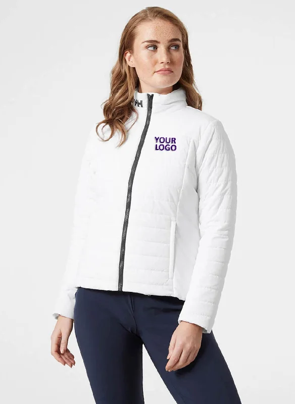 Helly Hansen Women's Insulator Custom Crew Jackets, White Zippered Jacket Buttoned Jacket Snapped Jacket