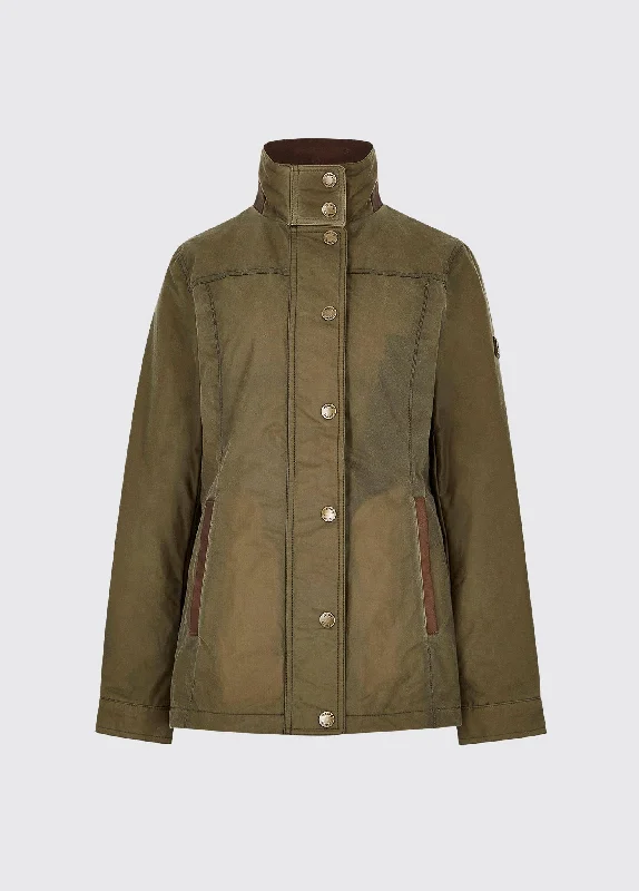 Mountrath Waxed Jacket - Dusky Green Wool Jacket Cashmere Jacket Tweed Jacket