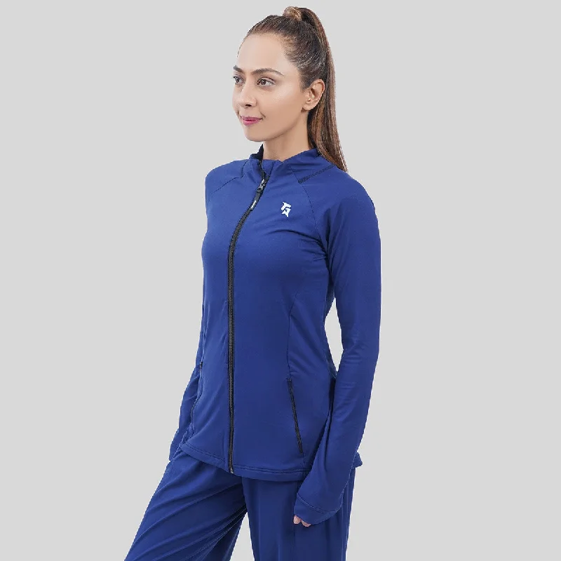 Infinity Zip Up Jacket (Blue) Nylon Fabric Polyester Fabric Spandex Fabric