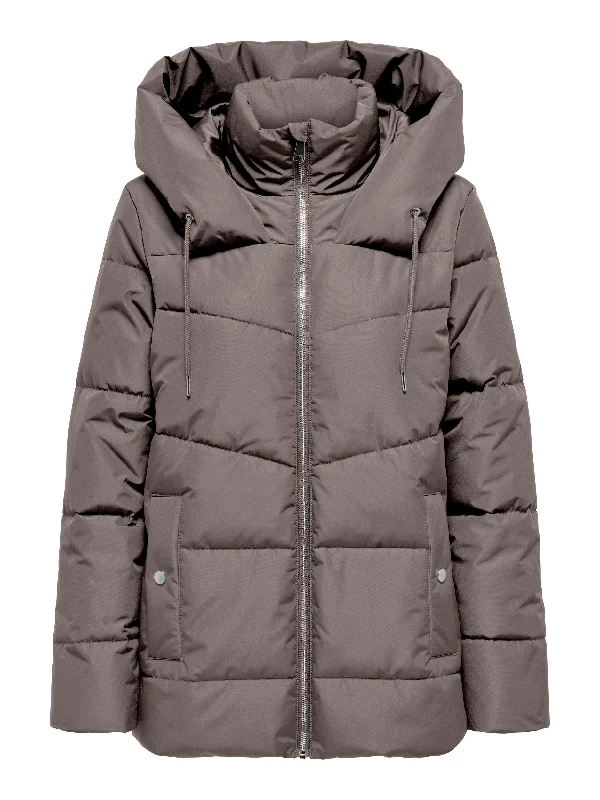 JDY Turbo Short Ladies Padded Jacket-WOOD Herringbone Jacket Checkered Jacket Solid Jacket