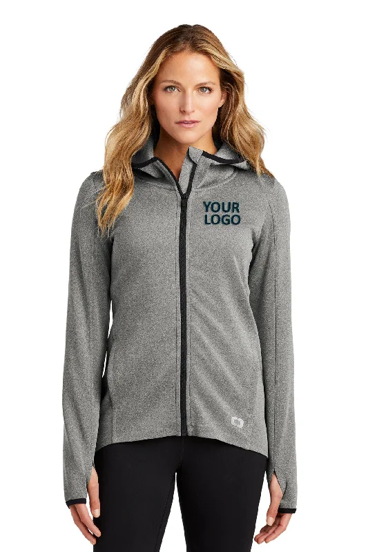 OGIO ENDURANCE Ladies Stealth Customized Jackets, Heather Grey Front Pockets Side Pockets Patch Pockets