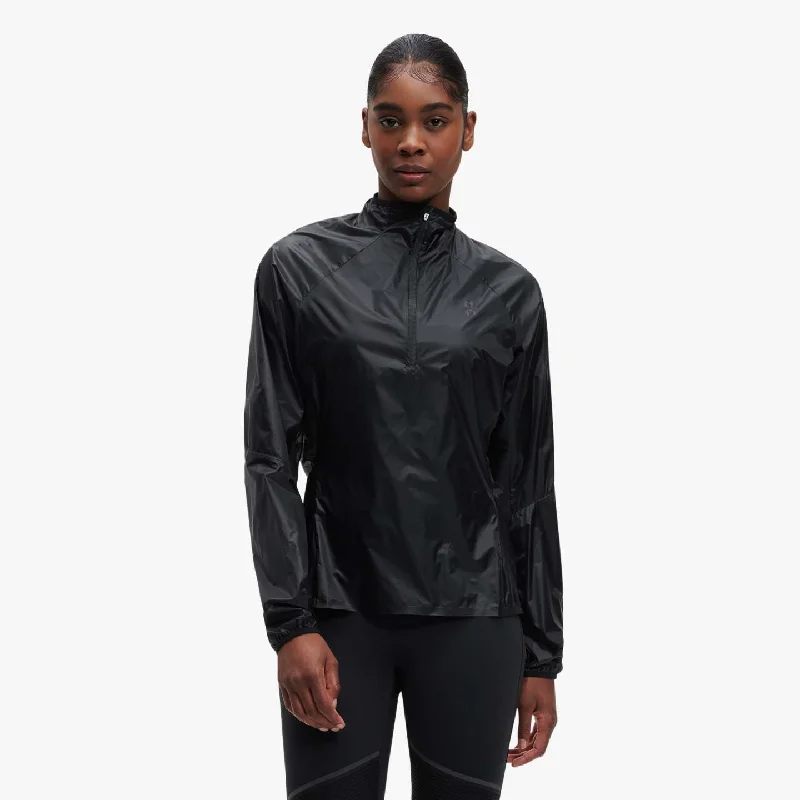 On Women's Zero Jacket Black Anorak Shell Jacket Lightweight Jacket