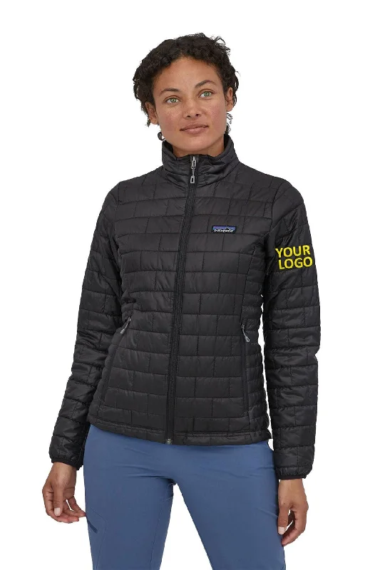 Patagonia Womens Nano Puff Custom Jackets, Black Appliqued Jacket Beaded Jacket Sequined Jacket