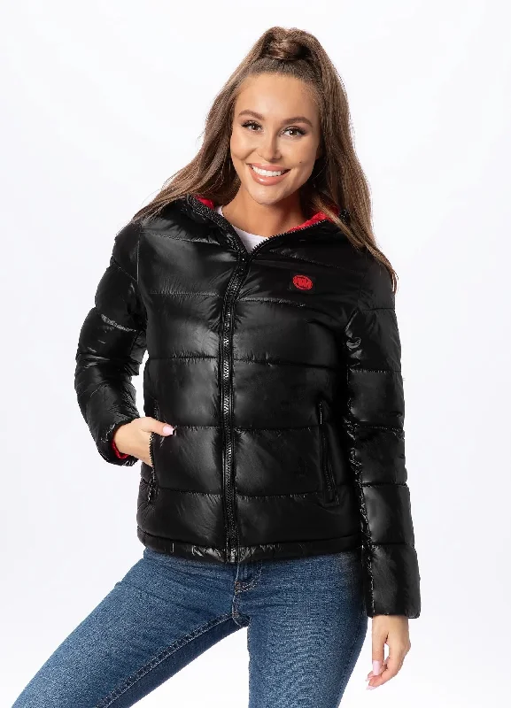 Women's winter jacket Shine Zippered Front Buttoned Front Snap Front