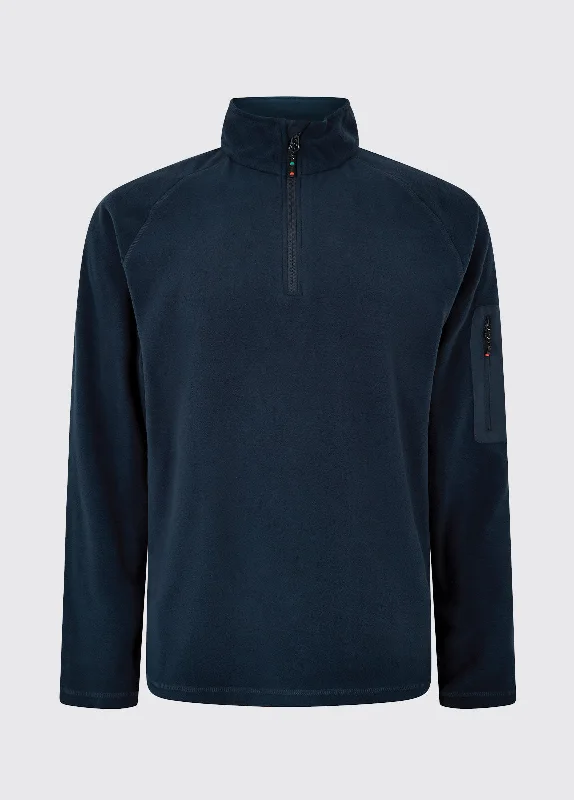 Valencia Unisex Quarter-zip Fleece Jacket - Navy Zip Front Button Front Snap Front