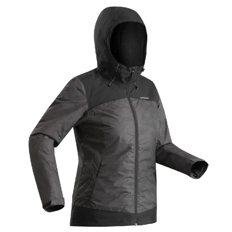 Women’s Waterproof Winter Hiking Jacket - SH100 X-WARM -10°C Striped Jacket Polka Dot Jacket Floral Jacket