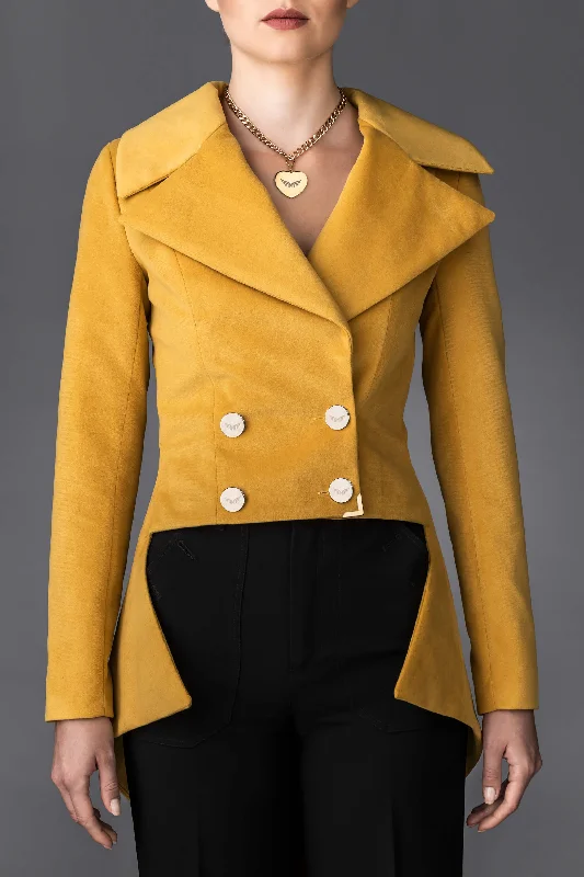 Women's Yellow Jacket Gloria Wool Jacket Cashmere Jacket Tweed Jacket