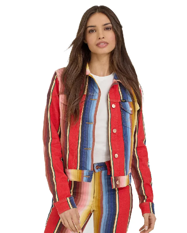 Women's X Lainey Wilson Rodeo Ben Stripe Trucker Jacket Herringbone Jacket Checkered Jacket Solid Jacket