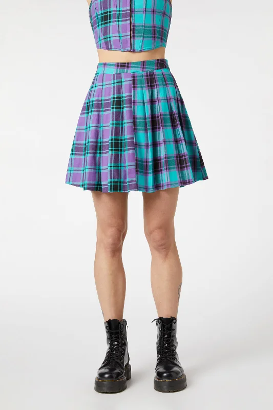 Grinning Tartan Pleated Skirt silk skirt elegant