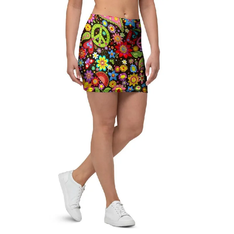 Hippe Peace Mini Skirt breathable skirt fabric