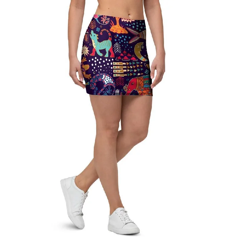 Hippie Aztec Mini Skirt lace skirt feminine