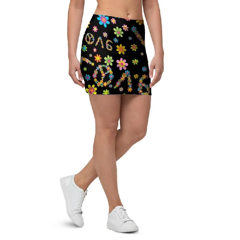 Hippie Love Floral Mini Skirt mini skirt trendy