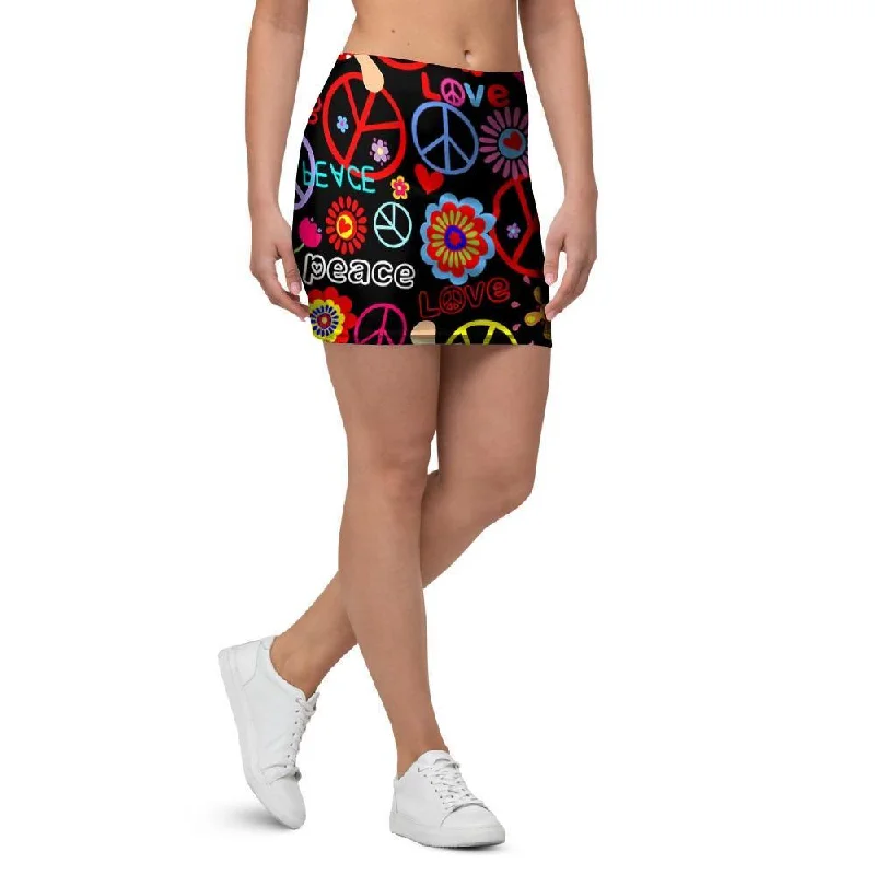 Hippie Peace Sign Mini Skirt velvet skirt luxury