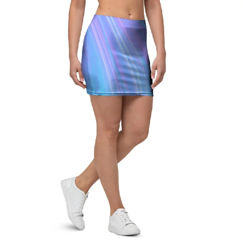 Holographic Print Mini Skirt velvet skirt sumptuous