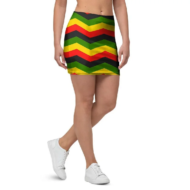 Jamaica Reggae Rasta Mini Skirt floral skirt print